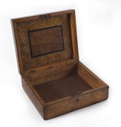 A Colonial Tasmanian deed box, musk, cedar and fiddleback blackwood, 19th century, ​10cm high28cm wide, 24cm deep - 2