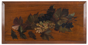 An Australian cedar painted panel, signed "E.S. Jenkins", 61 x 31cm
