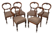 Defence Department set of six campaign dining chairs, carved walnut, circa 1870, legs fitted with brass sockets for dismantling, each chair part number and stamped "D.D.", ​made by T.R. COGSWELL.