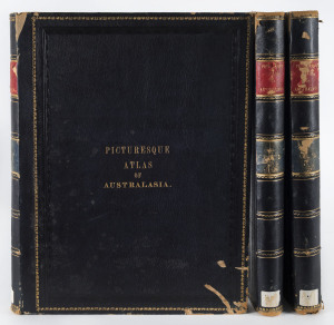 "PICTURESQUE ATLAS OF AUSTRALASIA" edited by Hon. Andrew Garran [Melb. Syd. 1886], 3 vol. blue morocco, ex library edition, boards chipped and scuffed, internally good.