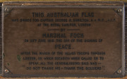 A full-size Australian flag from WWI signed 'J.Foch', by Marshal Jean Marie Foch, Commander in Chief of the Allied Armies - 2