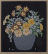 JOHN HALL (HAL) THORPE (1874-1947), Forget-me-nots, coloured woodcut, circa 1922, signed in pencil lower right in margin "Hall Thorpe", 16.5 x 15.5cm