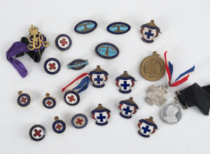 A small accumulation of medals and badges including "Women's Hospital Auxiliary", "Red Cross Society, Australia" , coronation medals etc (22 items)