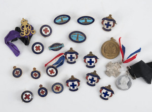 A small accumulation of medals and badges including "Women's Hospital Auxiliary", "Red Cross Society, Australia" , ​coronation medals etc (22 items)