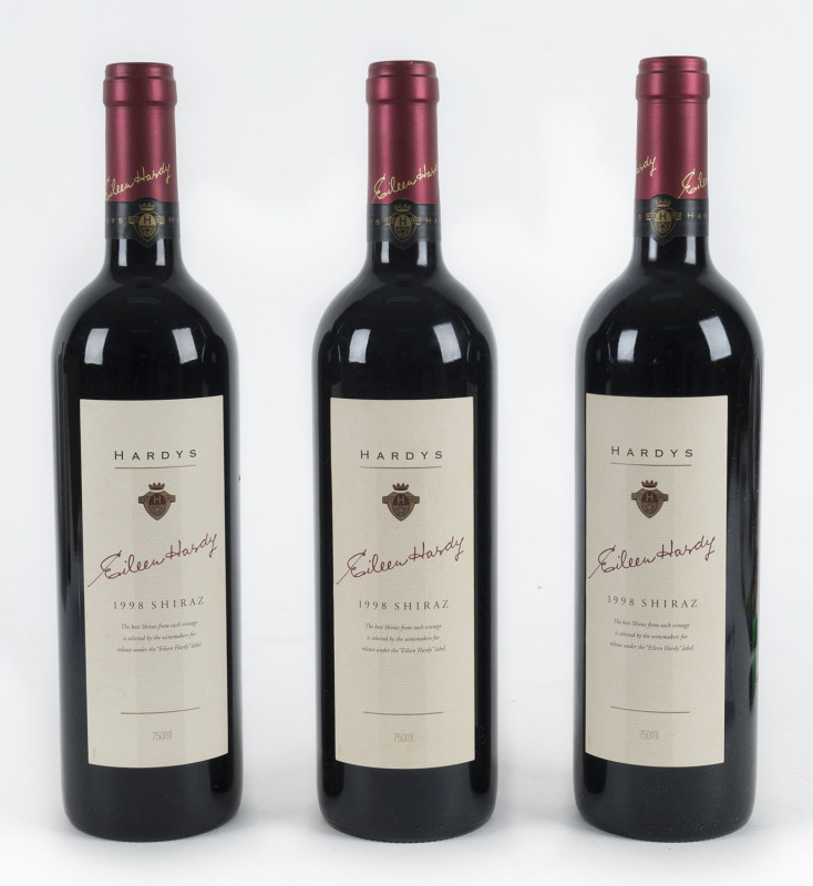 HARDYS EILEEN HARDY 1998 vintage Shiraz, 750ml (three bottles)