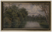 A. MARJORIE JONES (Australian), The Yarra Yarra Near Heidelberg, oil on board, signed and title in pencil verso, ​21 x 37cm