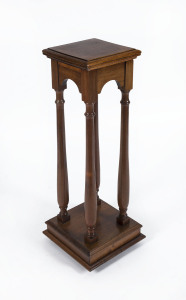 An Australian blackwood pedestal with four turned columns, circa 1920, 101cm high