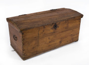 A dome top Baltic pine trunk, 19th century, 47cm high, 99cm wide, 46cm deep