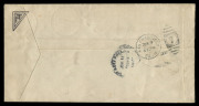 NEW GUINEA - Aerophilately & Flight Covers: 1927 (Apr. 30) USA internal airmail combination franking AAMC.P1b cover to Reading (PA), endorsed "Per/AIR MAIL/via Sydney/& San Francisco" with Huts 1d green (3) tied by Rabaul datestamps paying 3d surface rate - 2