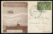 AUSTRALIA: Aerophilately & Flight Covers: Commercial Airmail Inwards to Australasia: Great Britain - Accelerated By Airmail: 1911 (Sept. 14) sixth day use of purple-brown postcard with Organizing Committee printed inscription on reverse for inaugural Brit
