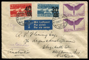 AUSTRALIA: Aerophilately & Flight Covers: Commercial Airmail Inwards to Australasia: Switzerland 1937 (July-Aug.) trio of attractive frankings featuring 1923 Air and/or 1936-37 Surcharges, rated 1f90, 2f70 and 3f80 (registered), last with pair 'AROSA' pos - 2