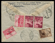 AUSTRALIA: Aerophilately & Flight Covers: Commercial Airmail Inwards to Australasia: Yugoslavia: 1938&nbsp;(Nov. 26) registered cover from Samobor to Melbourne bearing 25d50 aggregate franking, comprising 1937 Air 2d50 x2, 10d pair and 50p, representing UPU 3d