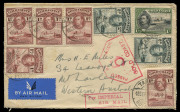 AUSTRALIA: Aerophilately & Flight Covers: Commercial Airmail Inwards to Australasia: Gold Coast: 1938-39 covers from same correspondence Tarkwa to Mt Lawley (WA) bearing varying franking compositions for 1/9d per &frac12;oz combined airmail rate with 1938 origin