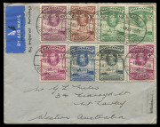 AUSTRALIA: Aerophilately & Flight Covers: Commercial Airmail Inwards to Australasia: Gold Coast: 1938-39 covers from same correspondence Tarkwa to Mt Lawley (WA) bearing varying franking compositions for 1/9d per &frac12;oz combined airmail rate with 1938 origin - 2
