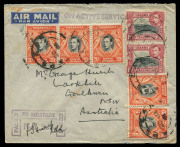 AUSTRALIA: Aerophilately & Flight Covers: Commercial Airmail Inwards to Australasia: Kenya, Uganda & Tanganyika: 1940-41 'ON ACTIVE SERVICE' covers from same correspondence to Goulburn NSW, varying compositions for civilian 1s30 single rate, 'APO/U/MPK/6' - 2