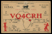 AUSTRALIA: Aerophilately & Flight Covers: Commercial Airmail Inwards to Australasia: Kenya, Uganda & Tanganyika:1933 (Nov. 28) use of QSL card from Nairobi to Colac Victoria endorsed 'BY AIR/MAIL/VIA CAPETOWN' and bearing 25c franking for combined airmail - 2