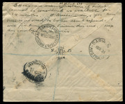 Sudan: 1934 (Dec. 8) registered cover Khartoum to Brisbane, which joined the Imperial Airways first service to be extended from Singapore to Australia, AAMC #469f, bearing aggregate franking 10p20, representing 10p combined airmail rate per &frac12;oz plus 20m r - 2