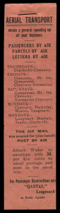 1927 QANTAS issued booklet with reddish-brown covers [see AAMC.107b; Frommer 25] containing 3 panes of 8 units the black on red "See Western Queensland" airmail labels; issued at the time of the July flights, the route details include Normanton and Cloncu