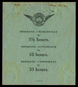 Feb.1929 (Frommer 31c) Qantas black/red rouletted vignette 'BY AIR MAIL / See Western Queensland': exploded booklet comprising covers & three panes of 8 (one lacks 2 units) otherwise complete with selvedge at top (some faults to panes including adhesion). - 2