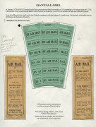 circa Jan.1923 (Frommer 7b) Qantas black/pale blue green 'BY AIR MAIL' vignette: exploded booklet comprising three vertical panes of 6 (each with top selvedge) illustrating the two types of font used. Two "intact" booklets are recorded, but neither of the - 4