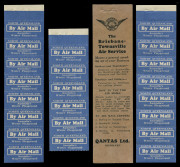 Mar.1931 (Frommer 36c) Qantas white/blue vignette 'By Air Mail / NORTH QUEENSLAND Australia's Winter Playground': exploded booklet comprising covers, two complete vertical strips of 8 & a vertical strip of 6, all with top selvedge.