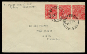 21-22 July 1925 (AAMC.83) Sydney - Melbourne flown cover, carried by Australian Aerial Services Ltd on their inaugural flights via Cootamundra, Hay and Echuca. Cat.$300.