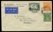 31 March 1930 (AAMC.155-56) Brisbane - Townsville and return, two flown covers carried by Queensland Air Navigation Co. on their inaugural flights over this route. Cat.$300. The service was short lived, with the last flights by QANC in January 1931; QANT - 2