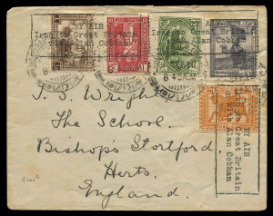 August - September 1926 (AAMC.101c) Baghdad - England flown cover, carried by Alan Cobham on his return journey from Australia. With him on the return flight were A.H. Ward (mechanic) and C. Capel (passenger). His aircraft touched down on the Thames, oppo