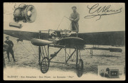 FRANCE - Aerophilately & Flight Covers: 22 Oct.1909 Menu Card from a celebratory aviation dinner dedicated to Louis Charles Joseph Bleriot and signed by him, just three months after he had become world-famous for making the first airplane flight across th - 4