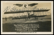 12 May 1937 (AAMC.732) R.G. Carey souvenir card for Coronation Motor Show (Melbourne) signed "R. Graham Carey", fine unused, Cat. $250. Ex Frommer.