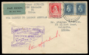 NEW ZEALAND - Aerophilately & Flight Covers: 17th April 1931 (NZAMC.49) per Australia - England airmail, Kingsford Smith signed covers (5) all accepted at Christchurch with '16AP31' datestamps, forwarded on the overnight inter-island ferry steamer to Well