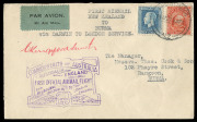 NEW ZEALAND - Aerophilately & Flight Covers: 17th April 1931 (NZAMC.49) per Australia - England airmail, Kingsford Smith signed covers (5) all accepted at Christchurch with '16AP31' datestamps, forwarded on the overnight inter-island ferry steamer to Well - 5