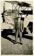 P.H. "Skip" Moody pioneer aviator typed biography with signed photograph endorsed "Personal regards/to Ernie Crome,/P.H. "Skip" Moody", photo of Moody's Puss Moth seaplane and two others photos showing Qantas DH 61 Apollo VH=UJB airplane from the inaugura - 4