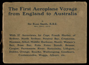 "The First Aeroplane Voyage from England to Australia" by Sir Ross Smith published by Angus & Robertson (Sydney, 1920) with 27 Aeroviews of Sydney and NSW towns by Capt. Frank Hurley, minor cover blemishes.