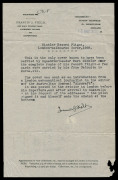 7 Feb. 1928 (AAMC.116) England - Australia cover front carried by Bert Hinkler on his record-breaking solo flight for delivery to EJ Hart, editor of the Australian 'Aircraft' journal, originally sent to the Royal Aero Club, London with Great Britain KGV 1 - 2