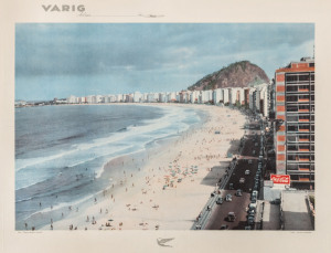 VARIG AIRLINE (Brazil): c.1950s group of seven real-photo promotion posters of Brazil (45x36cm), each one linen backed. (7)