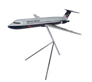 BRITISH AIRWAYS (1:24 scale) BAC 1-11 in Landor colours by Space Models on chrome stand with original box, 137cm long, 123cm wingspan