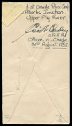 PAPUA - Aerophilately & Flight Covers: 31 Aug.1935 (AAMC.P88) Daru - Oroville Police Camp (D'Albertis Junction) cover, flown and signed by Stuart Campbell in a Short Scion Seaplane; with receipt endorsement on reverse signed by Cecil Cowley. [81 flown]. C - 2