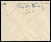 PAPUA - Aerophilately & Flight Covers: 5-9 Nov.1935 (AAMC.P93) Port Moresby - Oroville Police Camp cover, flown and signed by Sturat Campbell in a Short Scoin Seaplane; also signed and dated on reverse by Cecil Cowley, the O.I.C. [89 flown]. Cat.$300. - 2