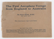 "The First Aeroplane Voyage from England to Australia" by Sir Ross Smith published by Angus & Robertson (Sydney, 1920) with 27 Aeroviews of Sydney and NSW towns by Capt. Frank Hurley, signed by Ross Smith, Keith Smith and Frank Hurley at a farewell lunch - 2