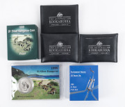 Coins - Australia: SILVER PROOFS: comprising Perth Mint 1993-1995 $1 Kookaburras, RAM 1998 $1 Parliament House &1999 $1 Silver Kangaroo; also uncirculated RAM 1999 $1 Kookaburra; all housed in original packaging. (6 items)
