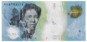 Banknotes - Australia: 2017 Lowe-Fraser $10 with pre-printing paper folds resulting in significant distortions to the images of Gilmore and Paterson and with albino figures '10' on both front and reverse. A most impressive freak printing. - 2