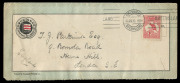 AUSTRALIA - Kangaroos - Collections & Accumulations: 1913-15 Kangaroos on cover usage selection with 1d red solo frankings (8, three on PPCs) including 1913 to USA taxed with three US 2c Dues added on reverse, 1913 to Brisbane to London on a Japan Mail/St - 2