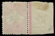 AUSTRALIA - Kangaroos - Third Watermark: 10/- Grey & Aniline Pink, left marginal single showing "Slight misplacement of Roo to upper left resulting in the ears being completely outside the W.A. coast". Mint, very lightly hinged and well centred BW:48B - C - 2