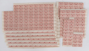 AUSTRALIA - Other Pre-Decimals: 1929 (SG.116) 1½d WA Centenary assembly with Plate 11 complete sheet of 80, Plate 1 half sheet of 40, large-part sheets of 76 (5) each with a Plate No corner block of 4 excised, plus three other smaller multiples; usual per