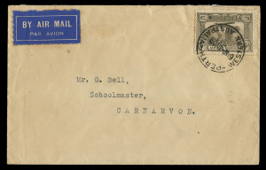 AUSTRALIA - Other Pre-Decimals: 1931-38 (SG.139) 6d Kingsford Smith Airmail tied to plain cover by PERTH '4NO31' FDI datestamp, typed address to Carnarvon, BW:144y - Cat. $850. Very scarce.