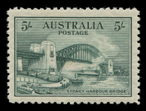 AUSTRALIA - Other Pre-Decimals: 1932 (SG.143) 5/- Sydney Harbour Bridge, excellent centring, MUH, Cat. $1500.