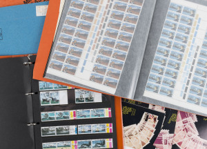 AUSTRALIA - Decimal Issues: 1970s sheets, part-sheets and large multiples with complete sheets including 1970 30c Royal Visit, 1975 45c Xmas (2), 1976 40c Cycling, 1977 Test Cricket 18c (2) & 45c, 1978 18c Stamp Week (2); also noted 1971 Xmas "Green Cross" block of 25, generally fine MUH; total FV: $500+,