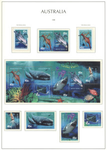 AUSTRALIA - Decimal Issues: 1992-2007 Collection in two hingeless Lighthouse albums, approximately 60% complete with M/Ss, sheetlets, booklets, se-tenants blocks, peel-and-stick and International Post, etc; F/V: $800+.