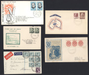 1947-70 Selection with Private Producer incl. Haslem FDC 1951 with KGVI 3d green pair, Collingridge Rivett 1958 (Mar.3) Sydney to Parramatta Anniversary numbered "65" of 70 issued, Malecki 1963 for Poland Millennium with 2/3d Watttle, 1953 ALFIL (Spain) T - 2
